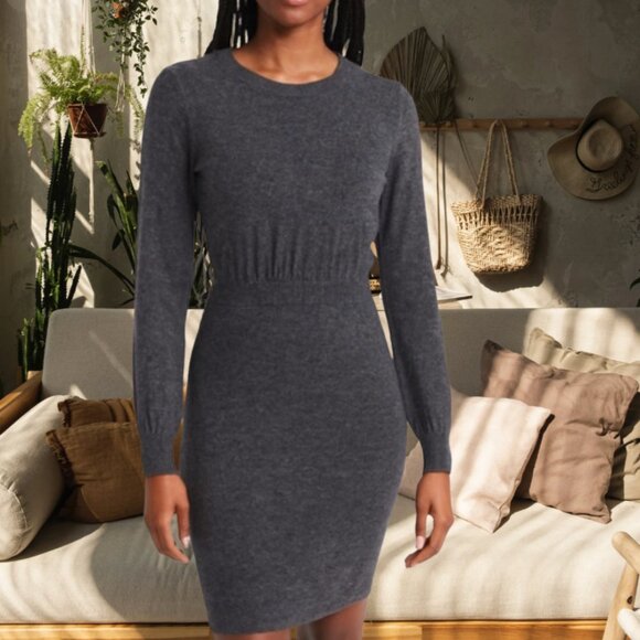 J. Crew Gray Ribbed Long Sleeve Sweater Dress. XS - Picture 1 of 6